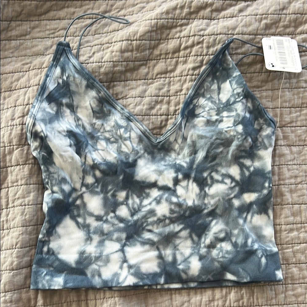 Free People Bralette sz small NWT Tie-Dye V-Neck Women Top